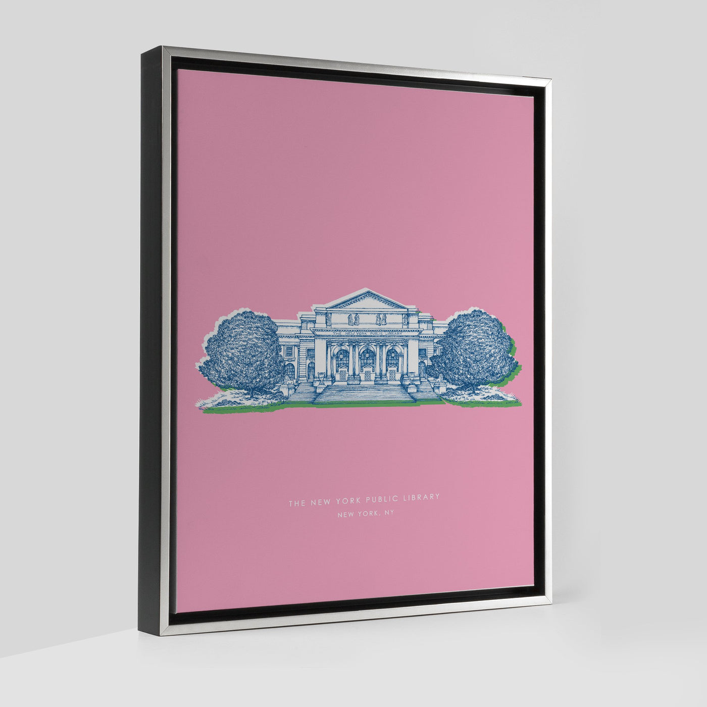 Gallery Prints Pink Canvas / 8x10 / Silver New York Library Print dombezalergii