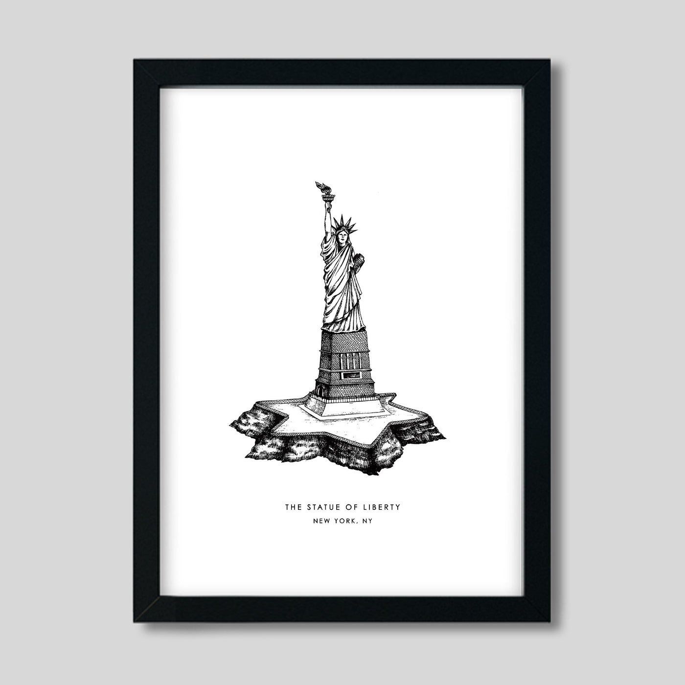 Gallery Prints Black Print / 8x10 / Black New York Statue of Liberty Print dombezalergii