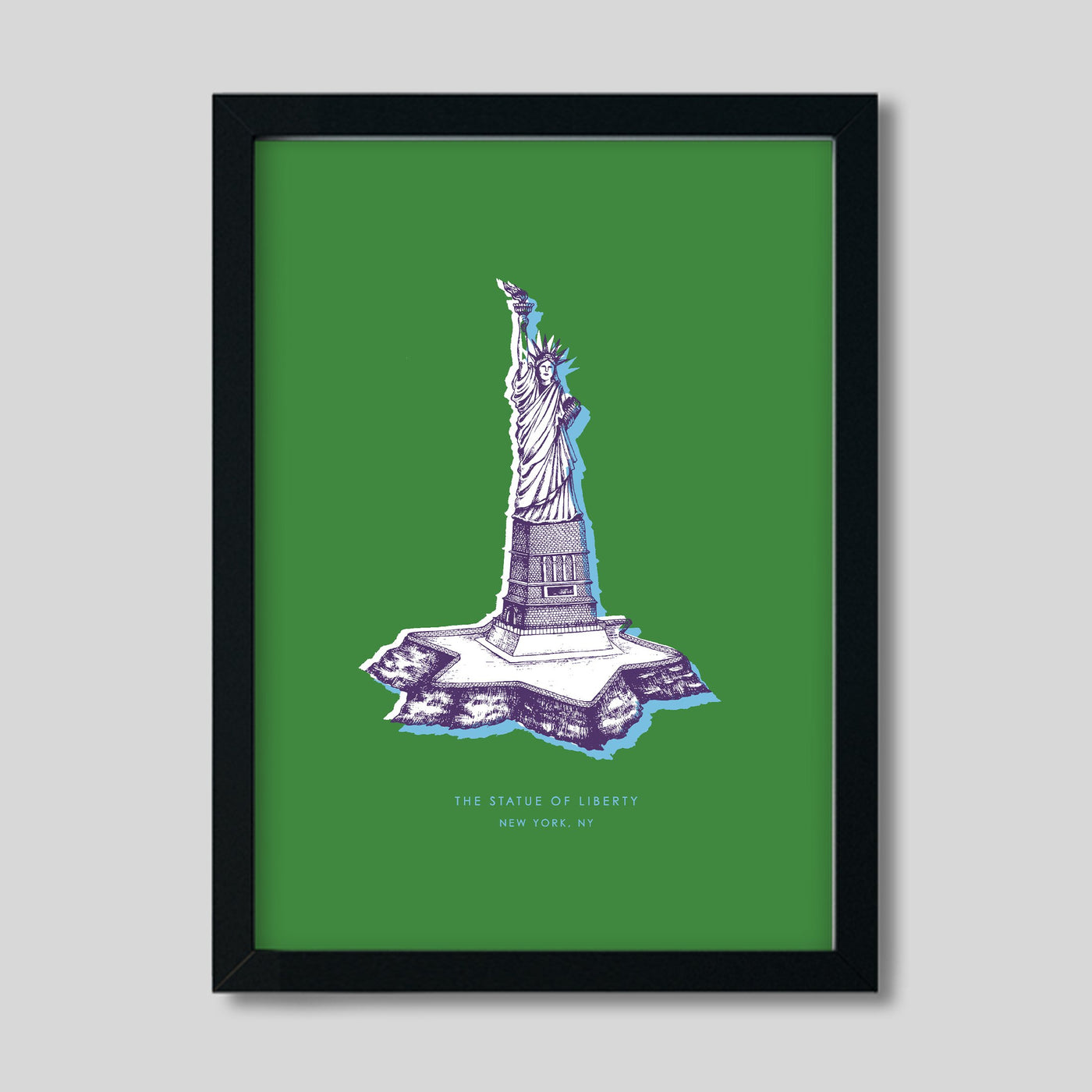 Gallery Prints Green Print / 8x10 / Black New York Statue of Liberty Print dombezalergii