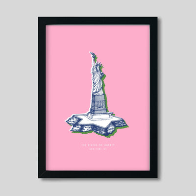 Gallery Prints Pink Print / 8x10 / Black New York Statue of Liberty Print dombezalergii