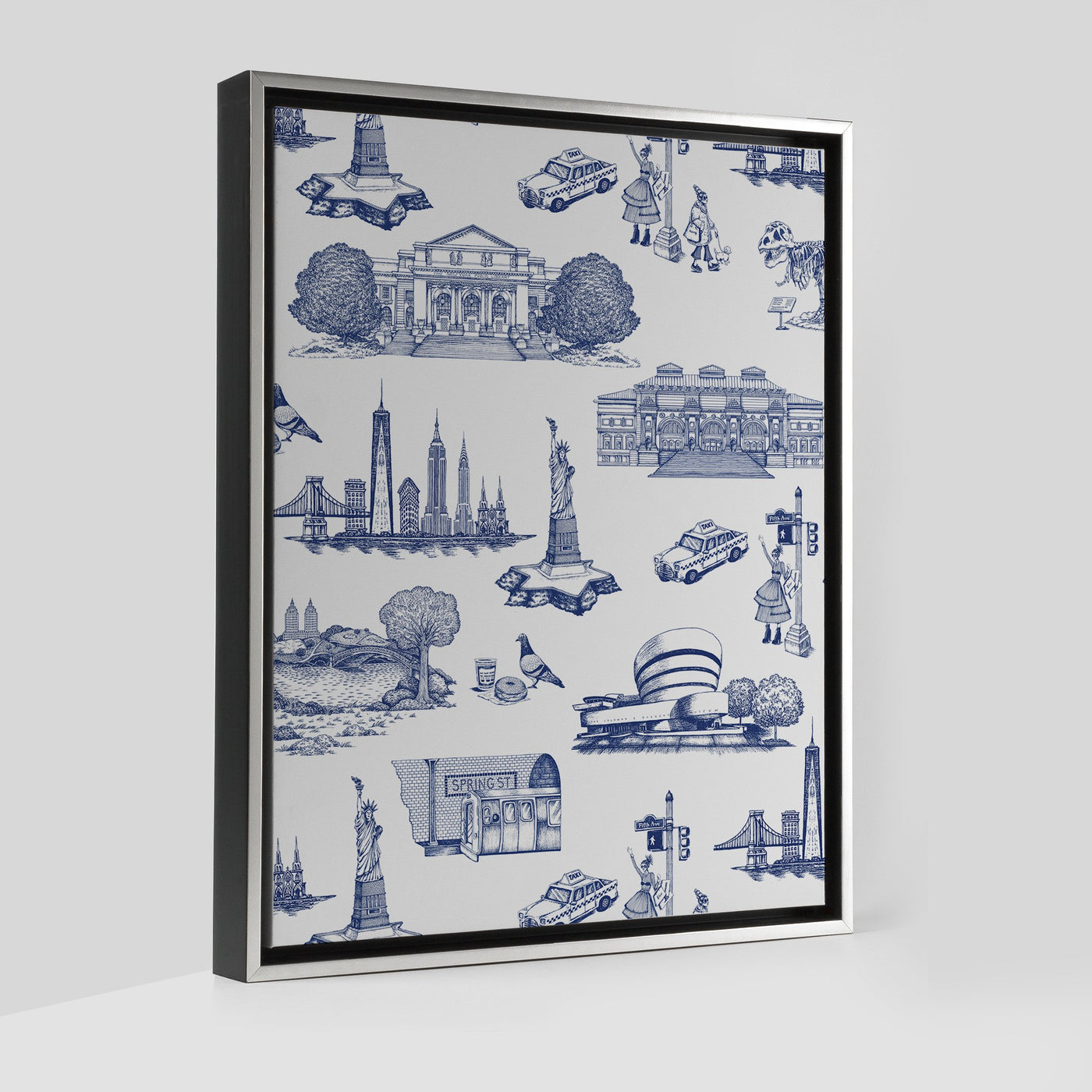 Gallery Prints Navy / 8x10 / Silver New York Toile Canvas dombezalergii