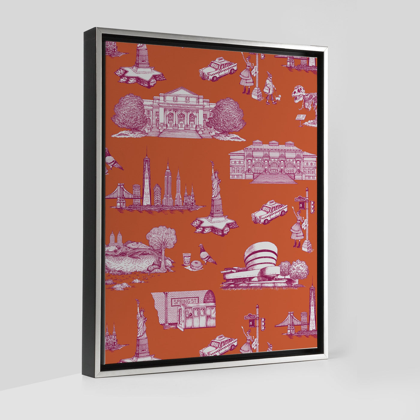 Gallery Prints Orange/Magenta / 8x10 / Silver New York Toile Canvas dombezalergii