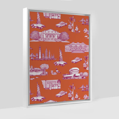 Gallery Prints Orange/Magenta / 8x10 / White New York Toile Canvas dombezalergii