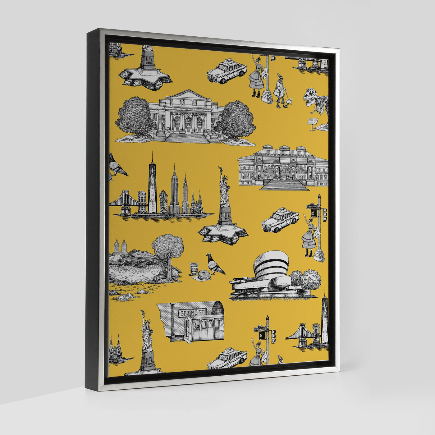 Gallery Prints Yellow / 8x10 / Silver New York Toile Canvas dombezalergii