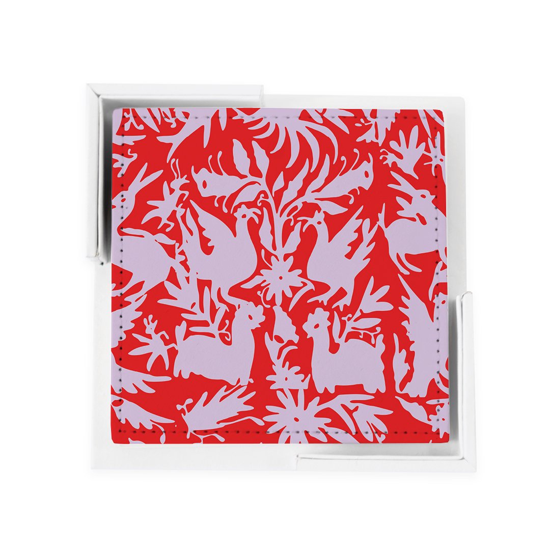 Coaster Set Red Lilac Otomi Coaster Set dombezalergii