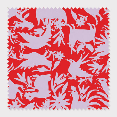 Fabric Cotton / Red Lilac / By The Yard Otomi Fabric dombezalergii