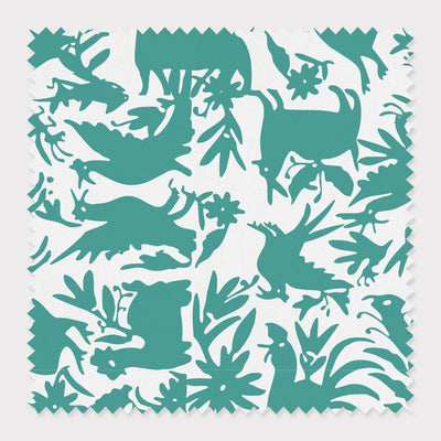 Fabric Cotton / Teal / By The Yard Otomi Fabric dombezalergii