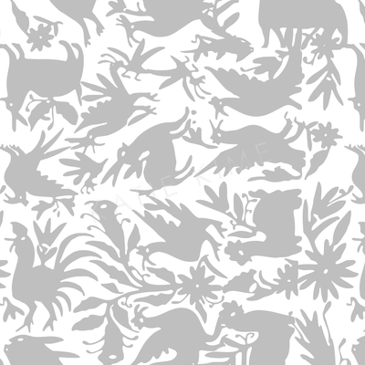 Peel & Stick Wallpaper Grey / 24"x 48" Otomi Peel & Stick Wallpaper dombezalergii