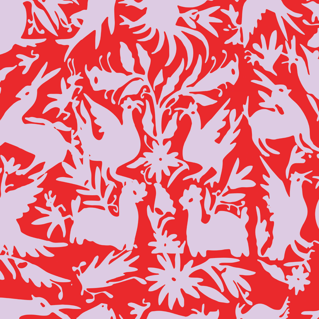 Peel & Stick Wallpaper Red Lilac / 24"x 48" Otomi Peel & Stick Wallpaper dombezalergii
