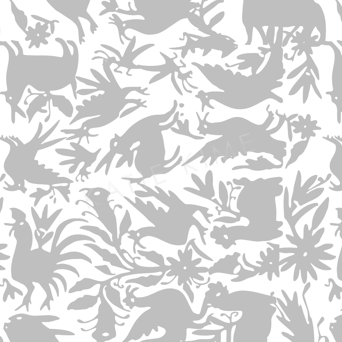 Wallpaper Single Roll / Grey Otomi Wallpaper dombezalergii