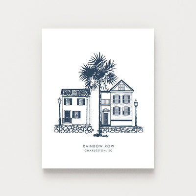 Gallery Print Print / 5x7 / Navy Rainbow Row Charleston Gallery Print dombezalergii