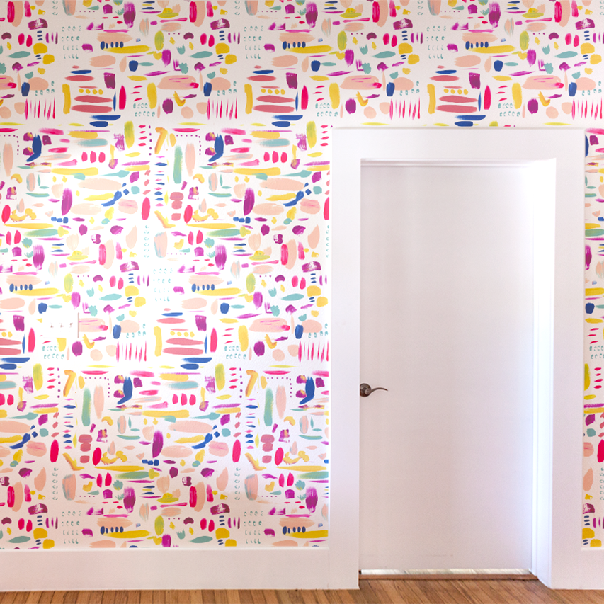 Wallpaper Double Roll / Pink Remy Dabs Wallpaper dombezalergii