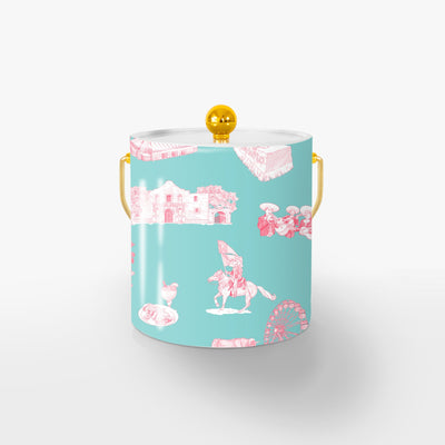 Ice Bucket Gold / Teal Pink San Antonio Toile Ice Bucket dombezalergii