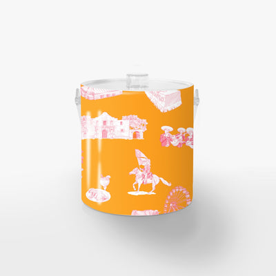 Ice Bucket Lucite / Orange Pink San Antonio Toile Ice Bucket dombezalergii