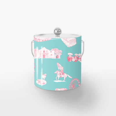 Ice Bucket Silver / Teal Pink San Antonio Toile Ice Bucket dombezalergii