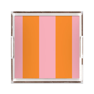 Lucite Trays Pink Orange / 12x12 Stripes Lucite Tray dombezalergii