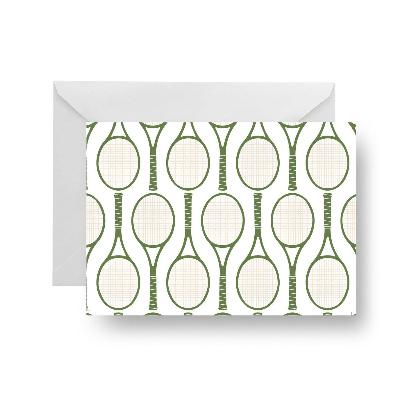 Folded Notecard Green Tennis Racket Folded Notecard dombezalergii