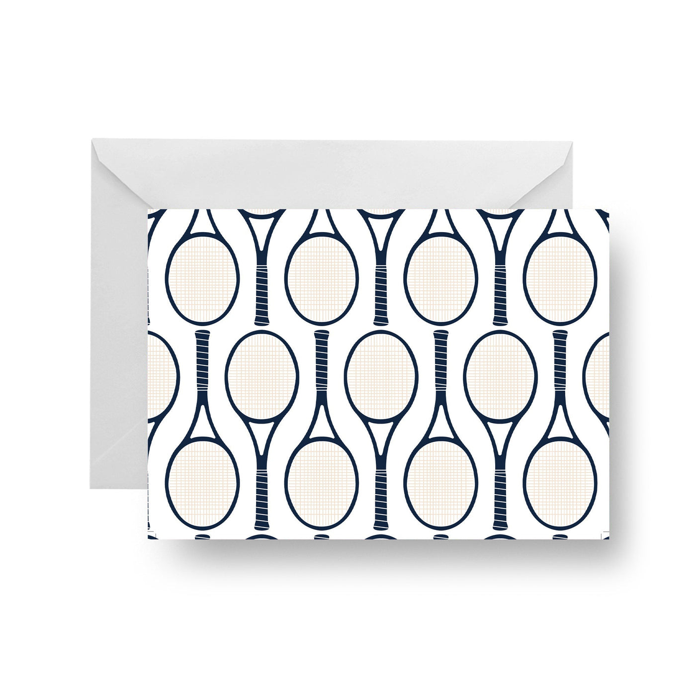 Folded Notecard Navy Tennis Racket Folded Notecard dombezalergii