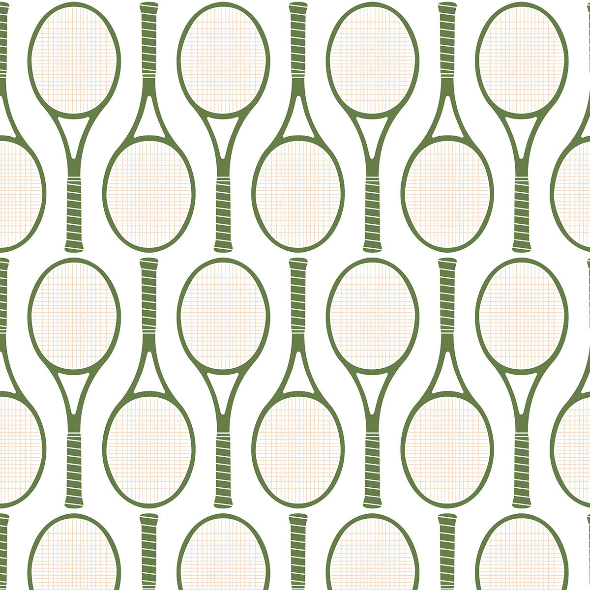 Peel & Stick Wallpaper Green / 24"x 48" Tennis Racket Peel & Stick Wallpaper dombezalergii