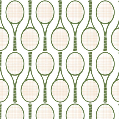 Peel & Stick Wallpaper Green / 24"x 48" Tennis Racket Peel & Stick Wallpaper dombezalergii