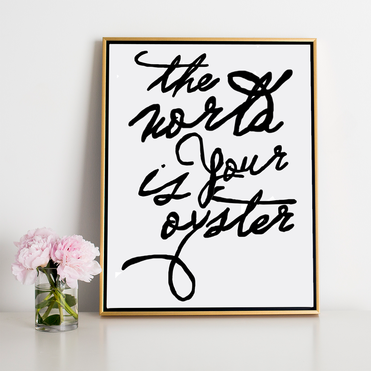Canvas 8x10 / Canvas Only The World Is Your Oyster Handwritten Canvas dombezalergii