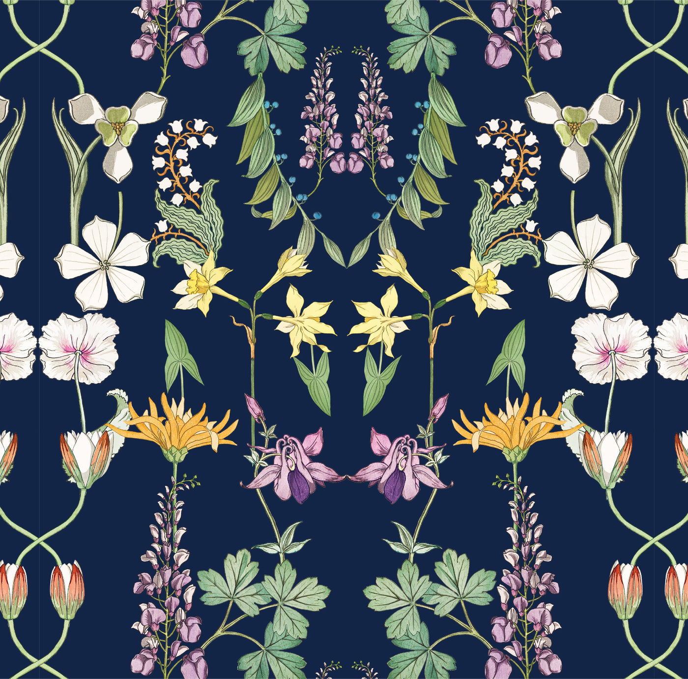 Peel & Stick Wallpaper Navy / 24"x 48" Versailles Peel & Stick Wallpaper dombezalergii