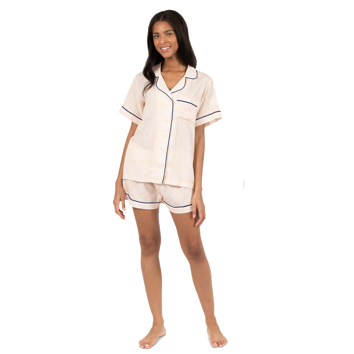 Pajama Set XS / Blush/White Watermarks Pajama Shorts Set dombezalergii