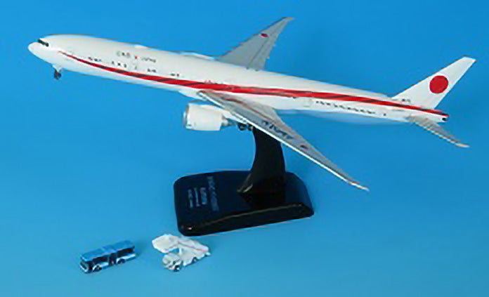 777-300ER 航空自衛隊 日本政府専用機 2番機 （WiFiレドーム・プラスチックスタンド付）・青バスとステップカー付 #80-1112  1/400 ※金属製(GSEはプラ製) [JG40103]