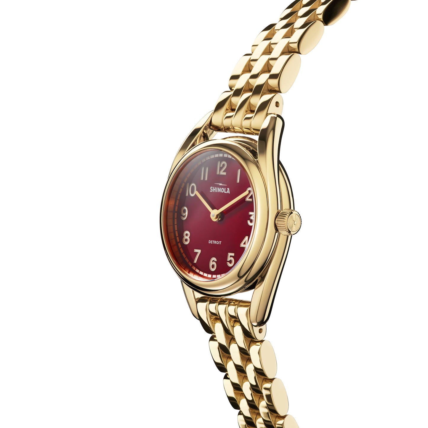 Shinola Women's Derby 33MM Red Dial and Gold Watch