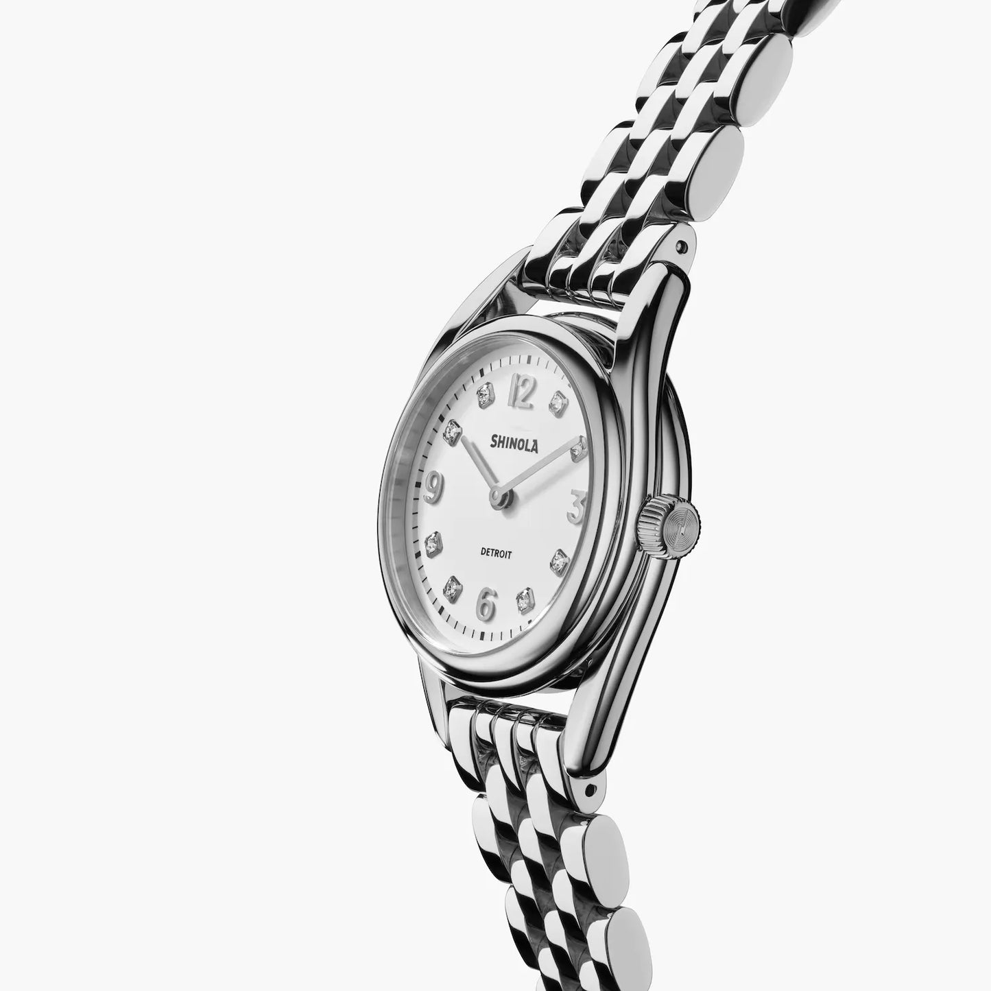 Shinola Women's Diamond Dial 30MM Derby Silver Dial and Stainless Steel Watch