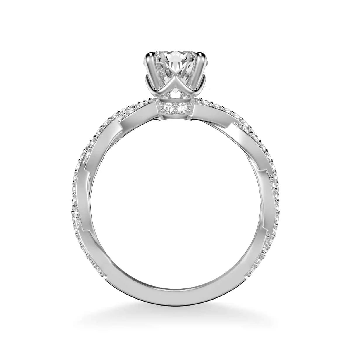 Art Carved Madeleine Contemporary Side Stone Twist Engagement Ring Setting