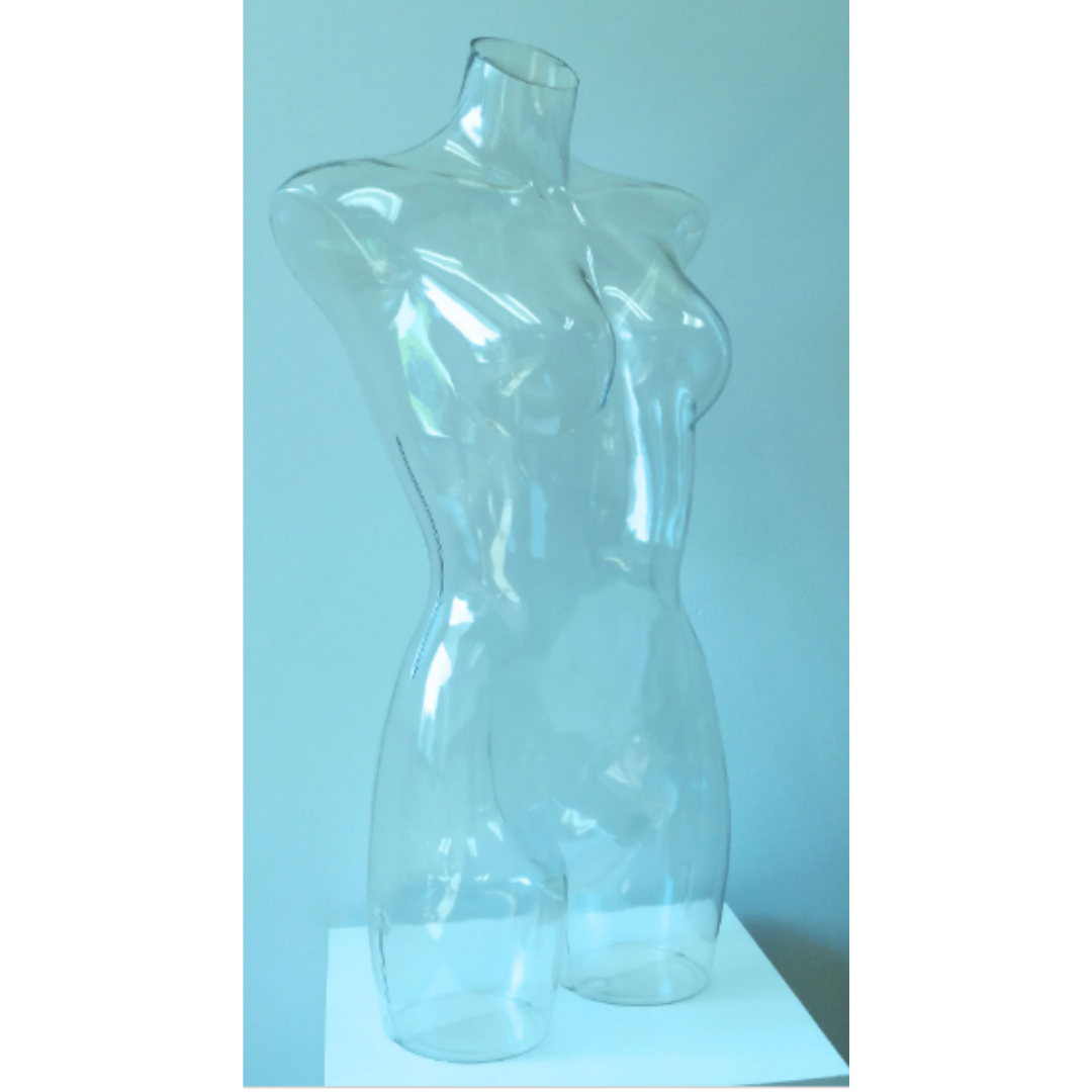 Clear Female Mannequin Torso w/ Flange