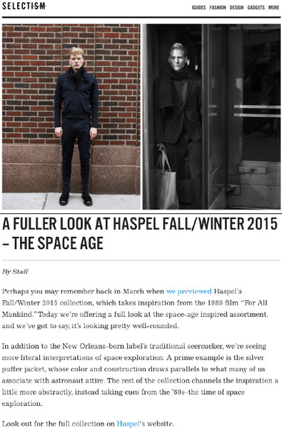 selectism.com features fuller look at Haspel Fall/Winter Collection
