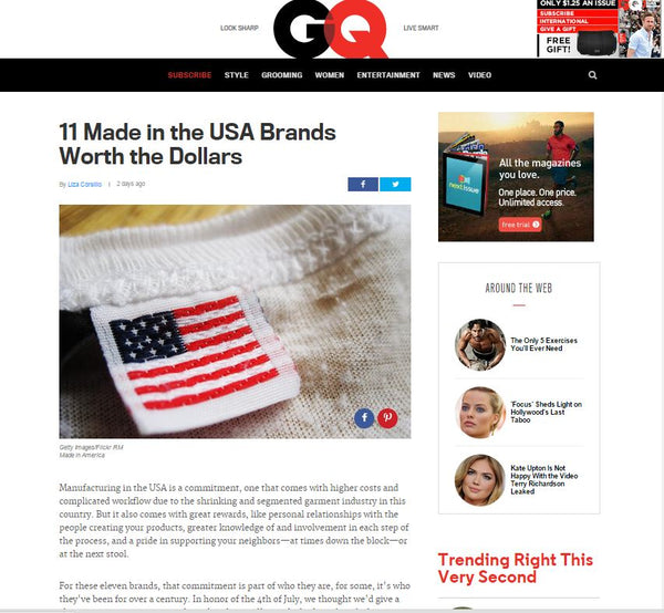 gq.com features Haspel in "11 Made in the USA Brands Worth the Dollars" article