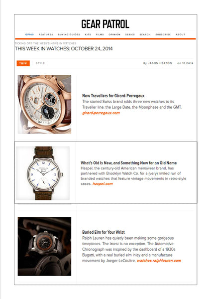 gearpatrol.com features Haspel watch
