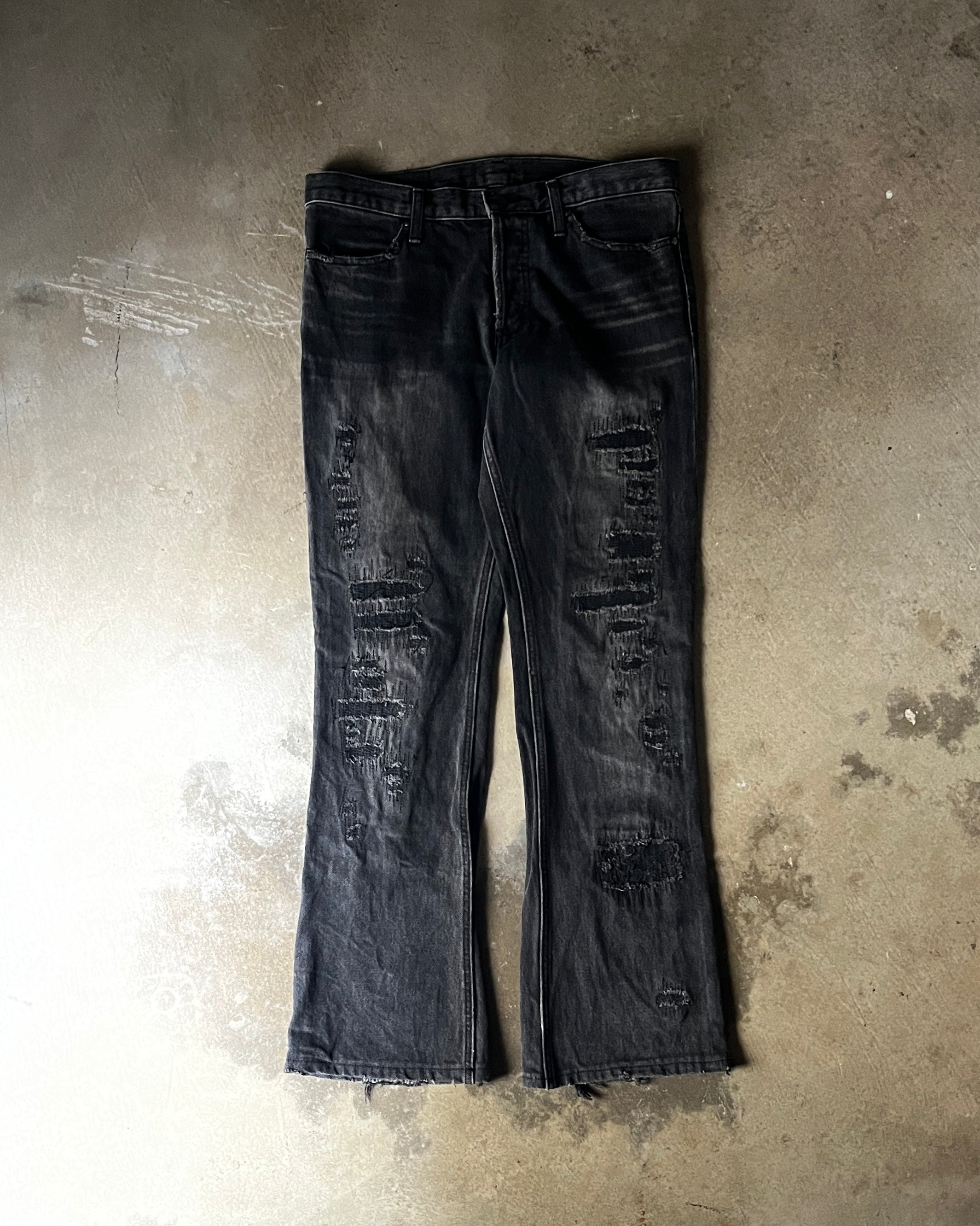 Shellac Faded & Repaired Flared Denim – FOULMANNERED