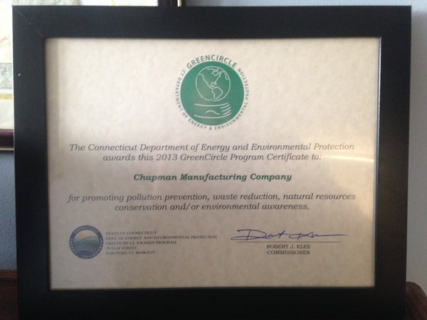 Green Circle award from the CT Dept. of Environmental Protection!