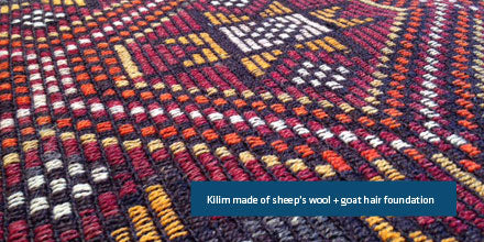 Kilim made of sheep's wool and a goat hair foundation