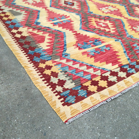 Flatweaves are hand-woven in a faster technique that requires less production time and material, creating a more affordable handmade rug