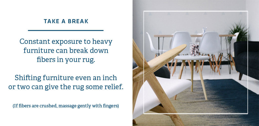 Weighty furniture can crush the pile of rugs; simple tips to restore rug fibers