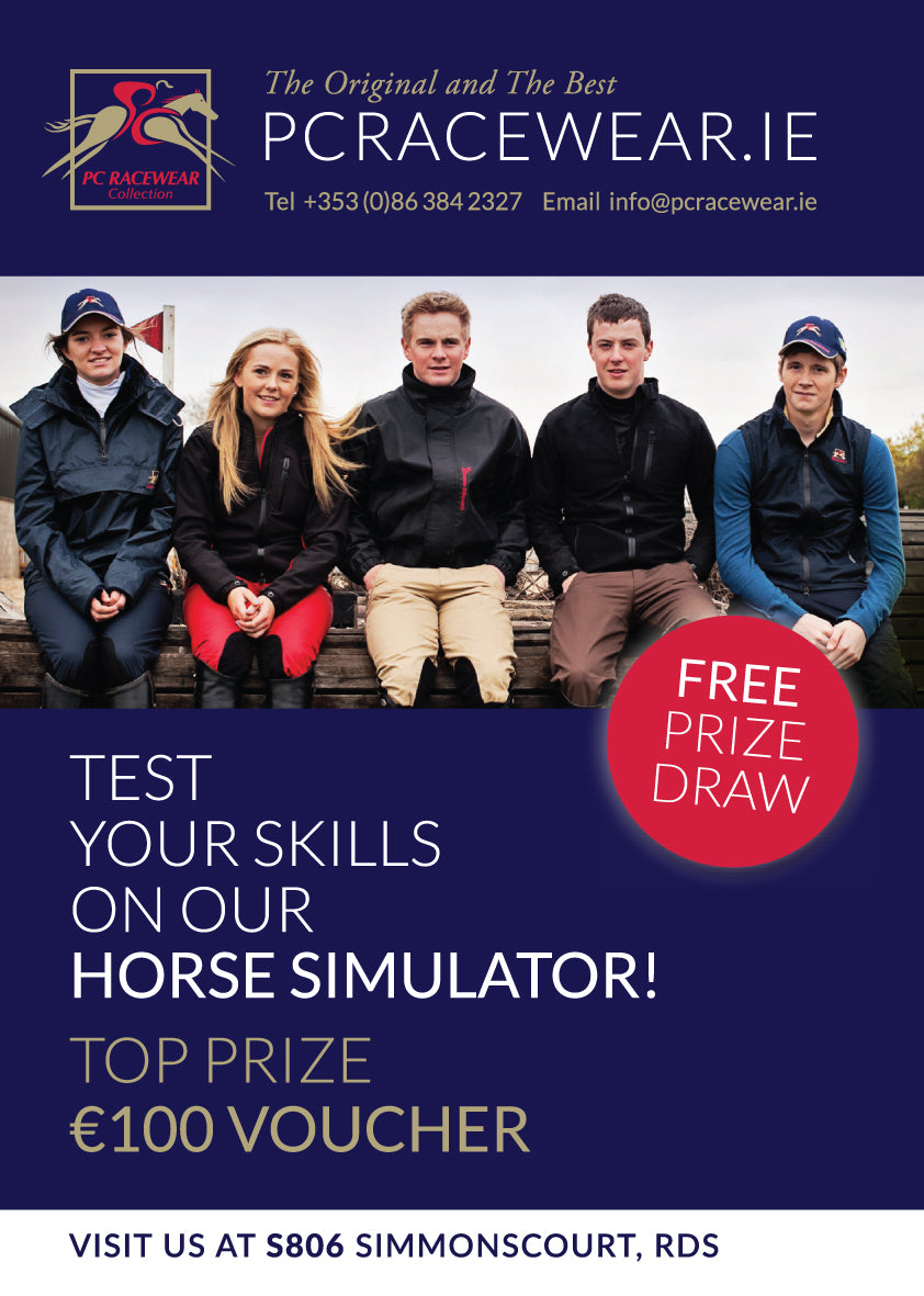 Details of the PC Racewear Horse Simulator and Free Draw at the RDS Dublin Horse Show 2015