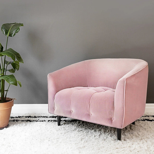 Carla Large dusty pink velvet armchair – Att Pynta