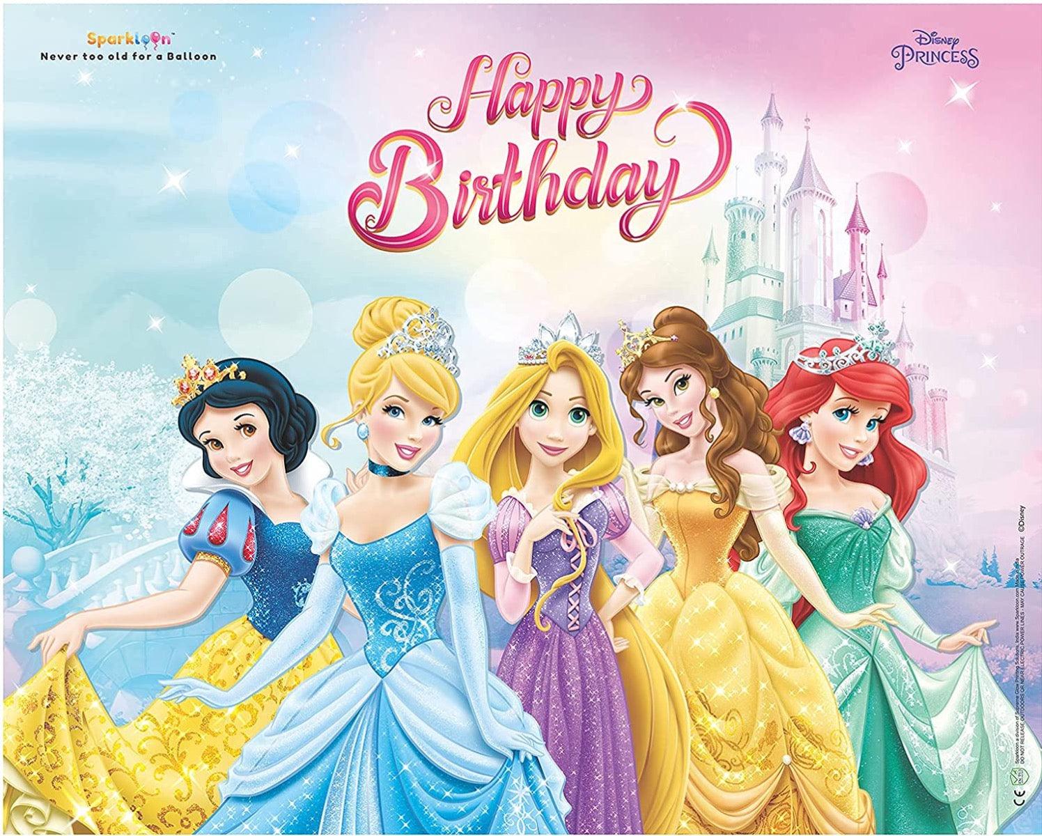 Buy Disney Princess Multi Princess Happy Bitrhday Back Drop, Pack ...