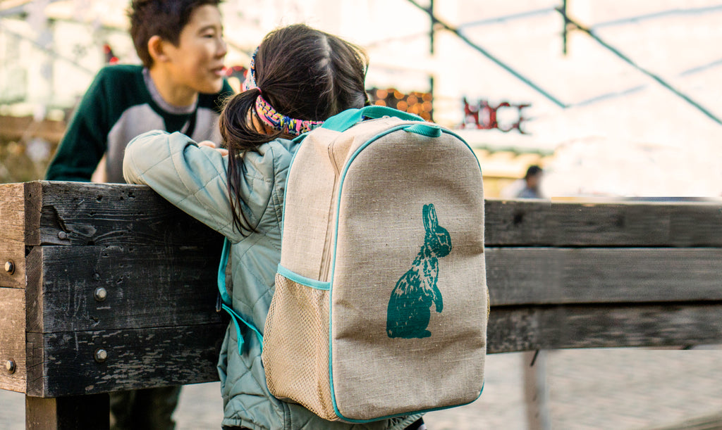 The bunny backpack in raw linen