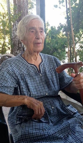 Maria Giannakos a.k.a Yiayia 105 years old and still living in Vasilaki Greece