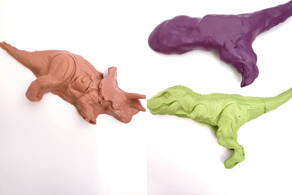 Making dinosaur cake toppers