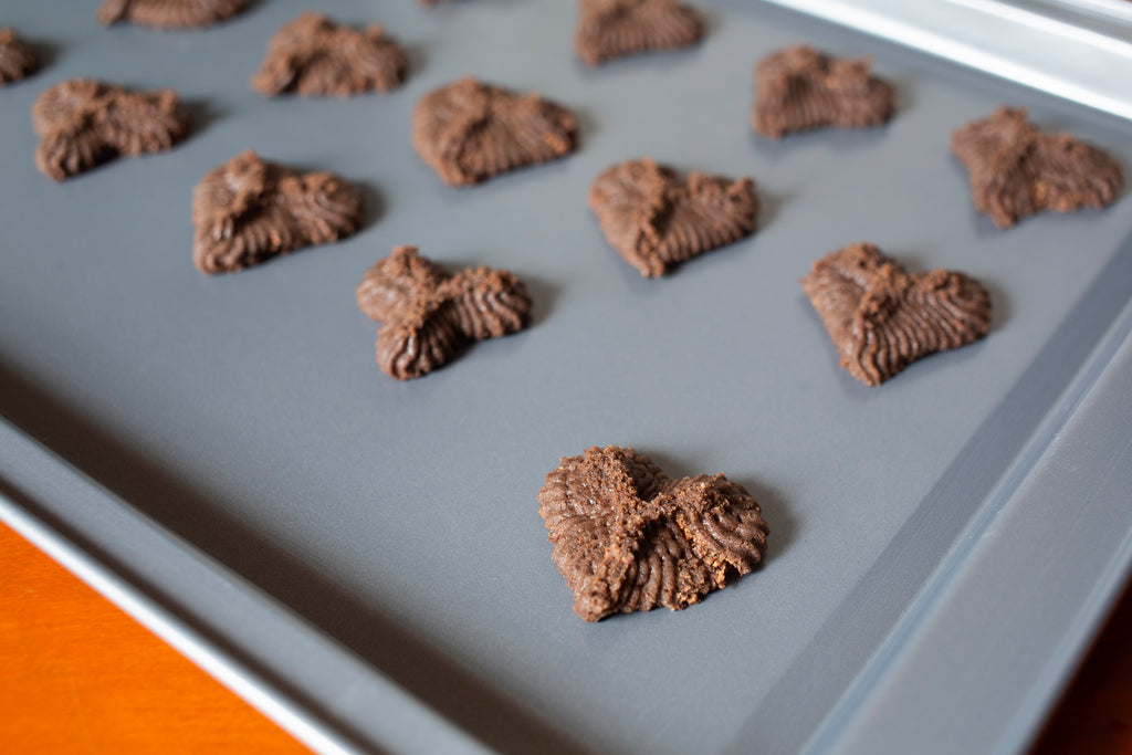 Vegan Gluten-Free Chocolate Peanut Butter Press Cookies