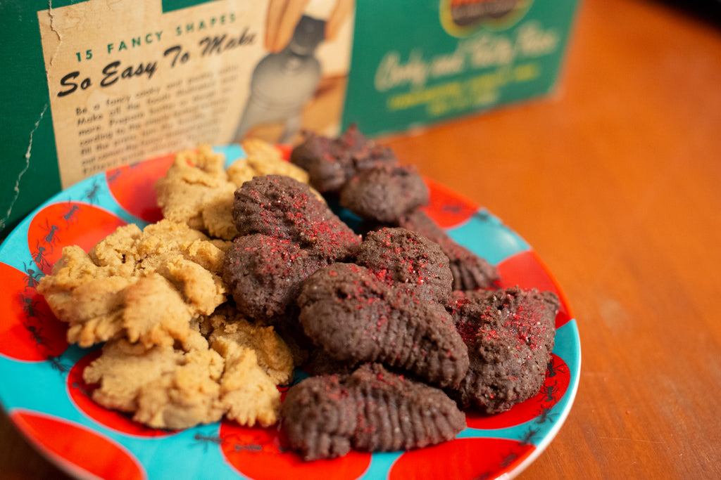 Vegan Gluten-Free Chocolate Peanut Butter Press Cookies