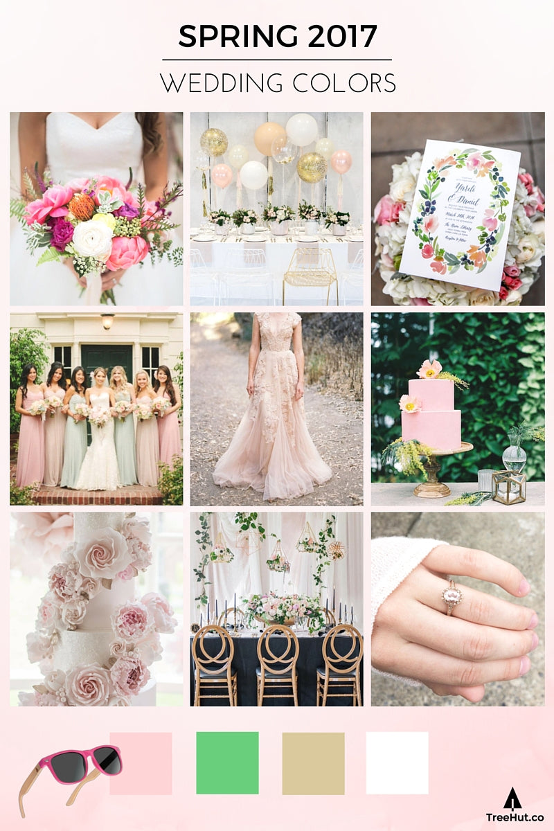 Wedding 2017 Spring Colors: Pastel Pink and Floral Hues Palette