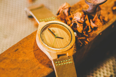 The bamboo wooden watch is equipped with high quality Japan quartz movement. Diameter of the dial 1.7 inches. Strap is made of genuine leather.  • Watch made from Real Wood • Japanese Quartz movement  • Strap made from genuine leather • High Quality Soft Genuine Leather for your everyday wear • Minimalist Design • Durable & Long Lasting • Next business day shipping if no engraving services needed. 